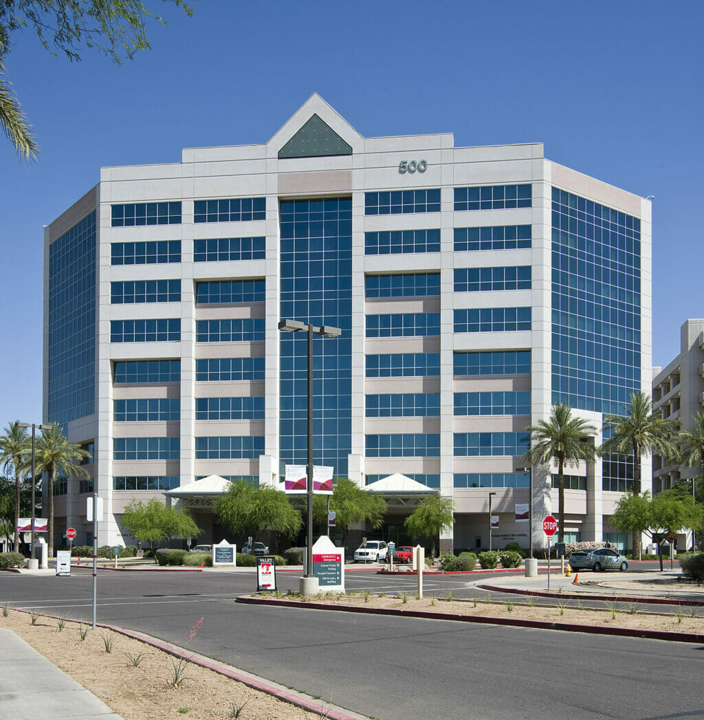 Exterior view of the Multi-Story, $114 Million Medical Office