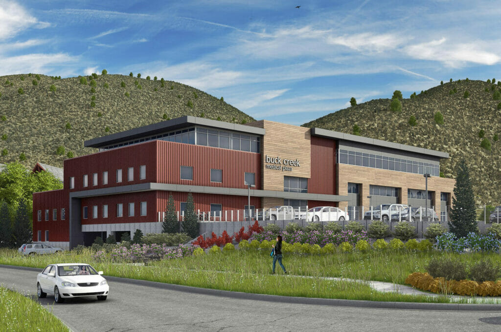 An Exterior rendering of Buck Creek Medical Plaza