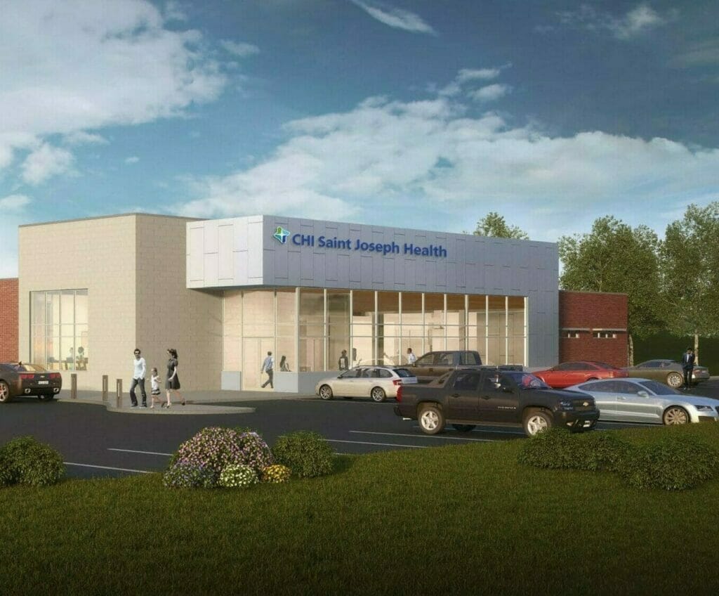 Exterior rendering of Saint Joseph Health Winchester MOB