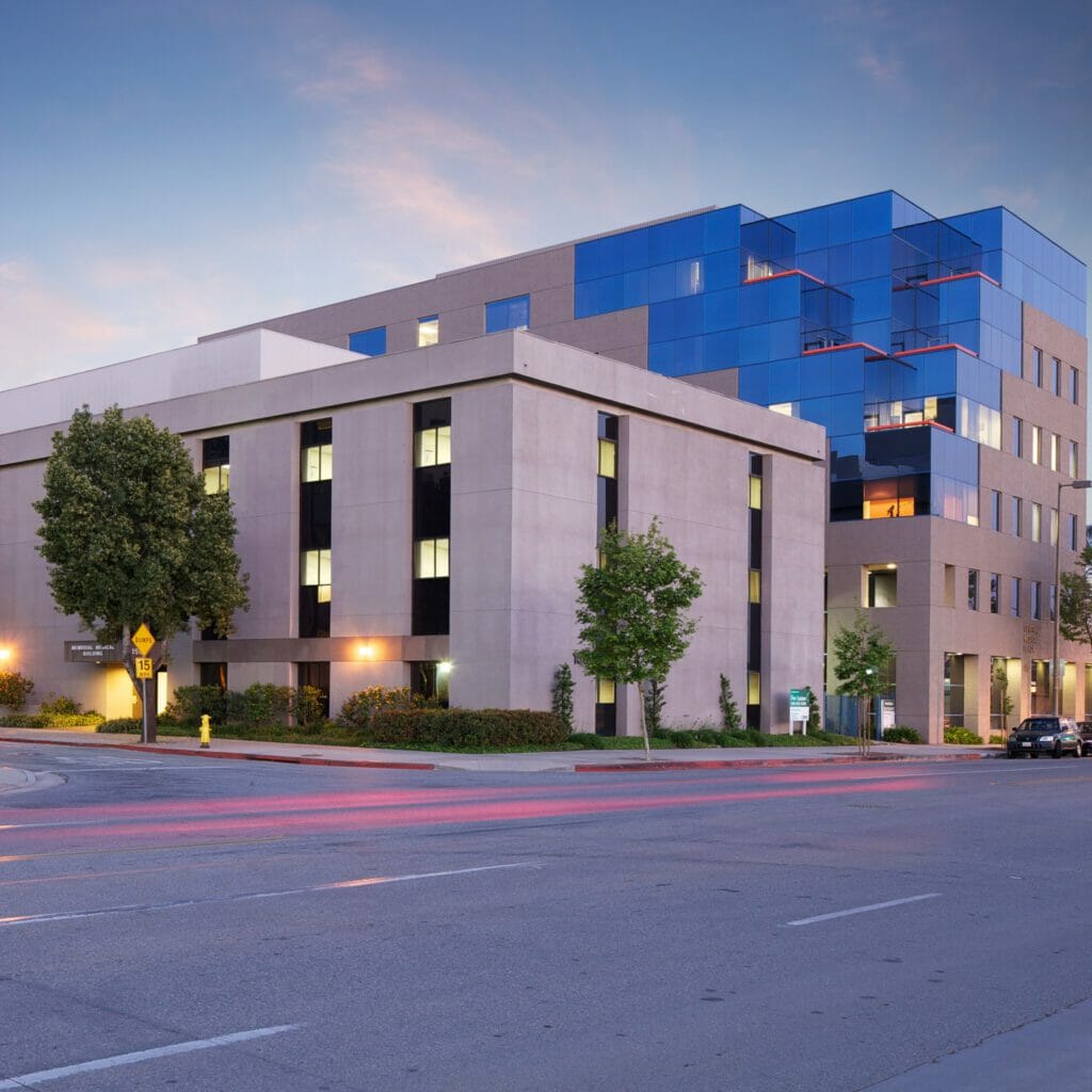 Exterior or Glendale Memorial Medical Building with street in the foreground