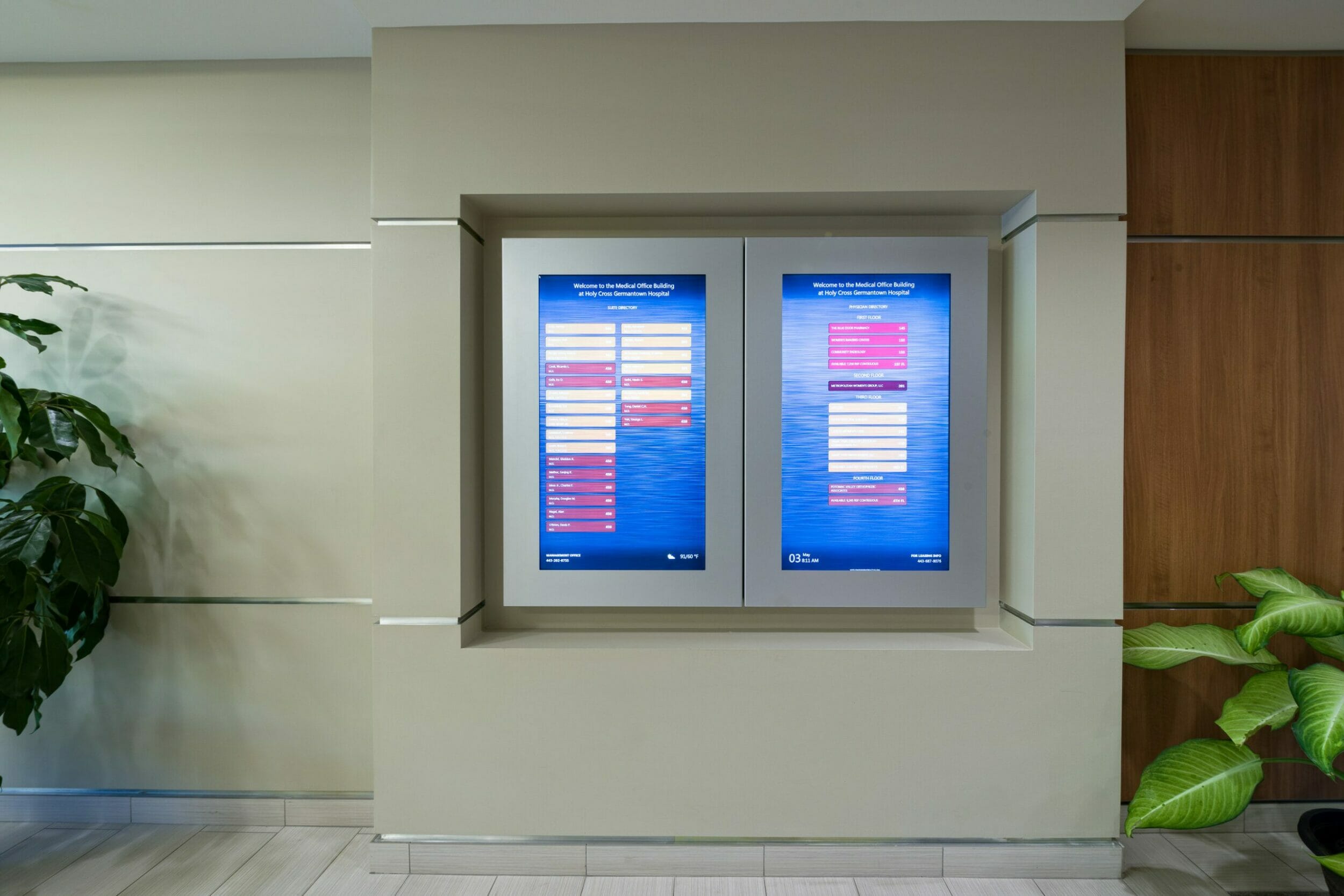 medical office building digital signage board