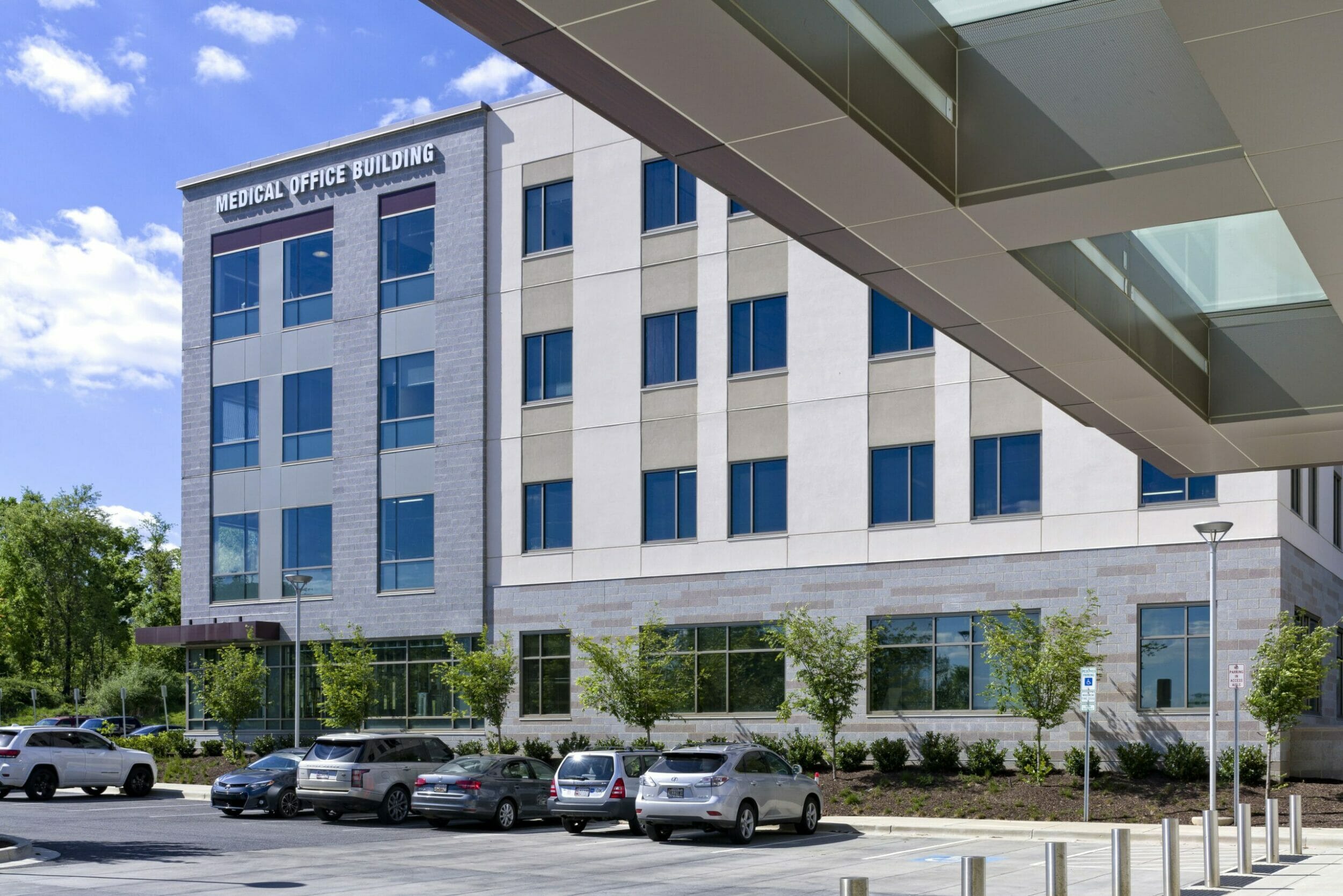 Exterior view four-story medical office building