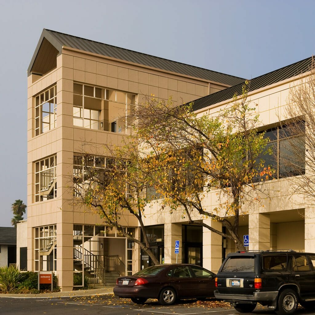 Exterior front entrance of NorthBay Health Plaza